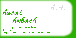 antal ambach business card